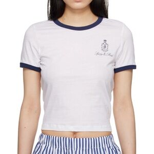 Sporty & Rich White Vendome Ringer T-Shirt